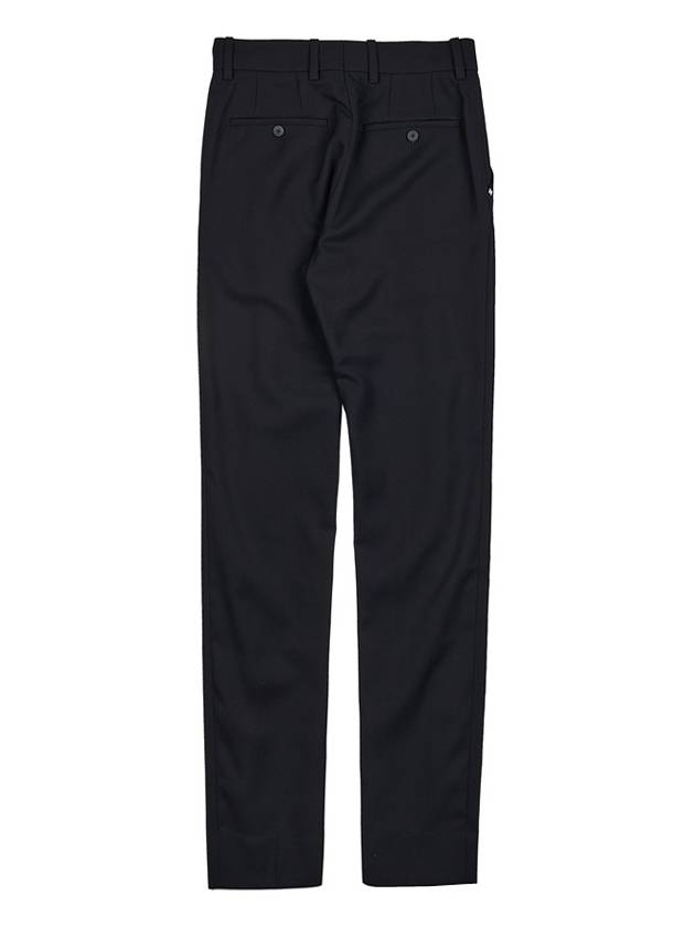 Men's Square Steel Logo Wool Crop Straight Pants Black - WOOYOUNGMI - BALAAN 3