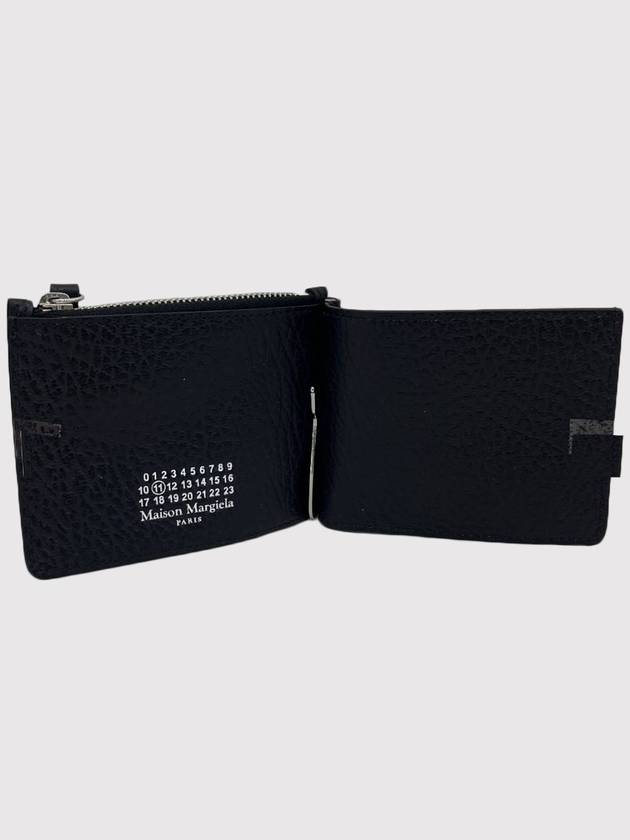 Stitch Leather Zipper Card Wallet Black - MAISON MARGIELA - BALAAN 5