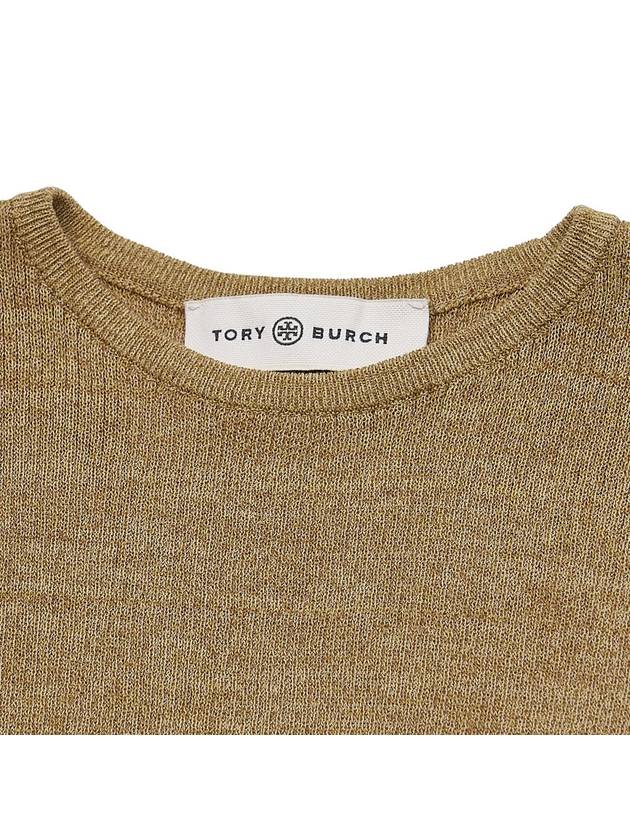 Marled Ribbed Knit Top Brown - TORY BURCH - BALAAN 5