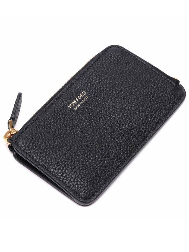 Softgrain Zipper Card Wallet Black - TOM FORD - BALAAN 6