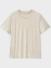 Supima Cotton Luxe Relax Short Sleeve T-Shirt Beige - NOIRER FOR WOMEN - BALAAN 8