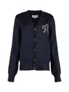 Embroidered Logo Wool Cardigan Navy - MAISON MARGIELA - BALAAN 2