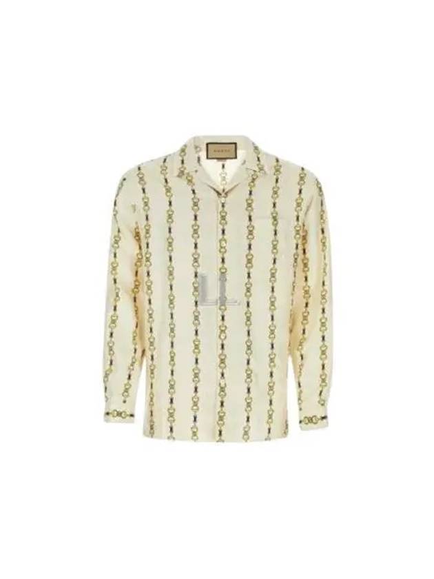 Horsebit Vacation Long Sleeve Shirt Ivory - GUCCI - BALAAN 2