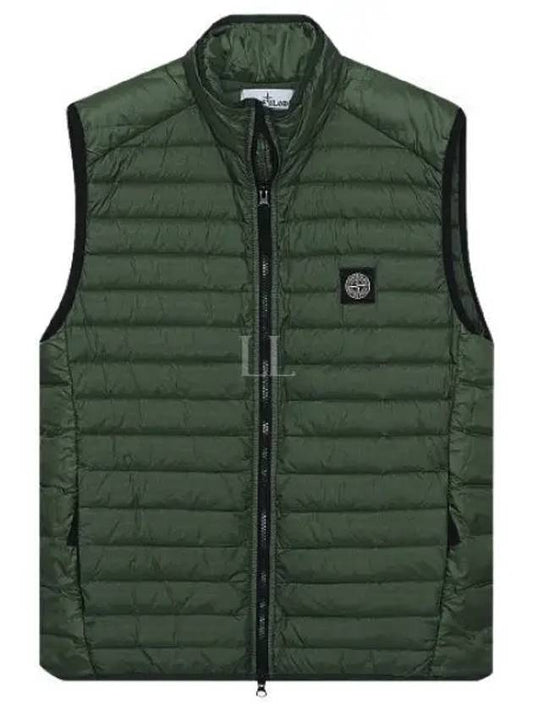 Loom Woven Chambers Nylon Down Vest Olive - STONE ISLAND - BALAAN 2