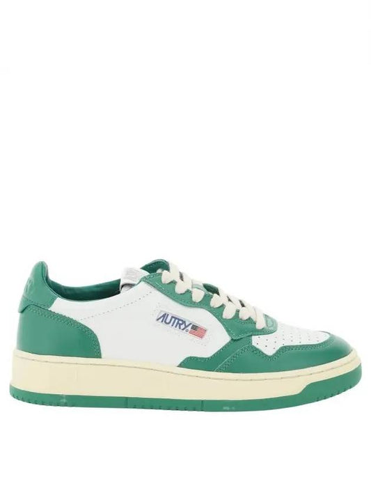 Women's Medalist Green Tab Leather Low Top Sneakers White - AUTRY - BALAAN 1