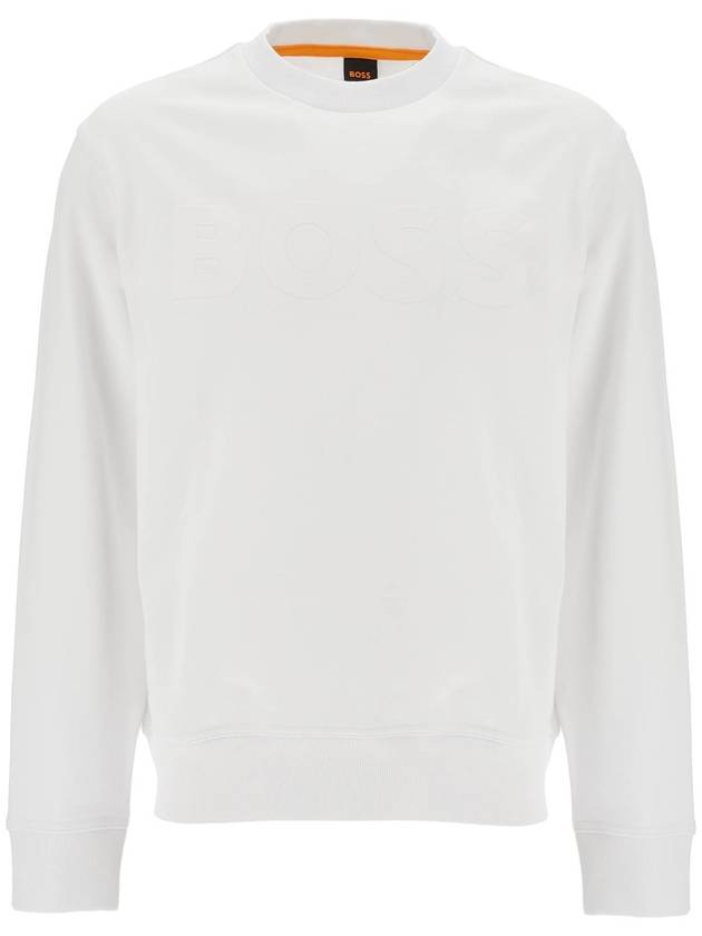 Logo Print Relax Fit Sweatshirt White - HUGO BOSS - BALAAN 2