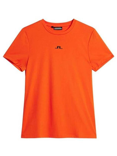 Ada Short Sleeve T-Shirt Tangerine Tango - J.LINDEBERG - BALAAN 2