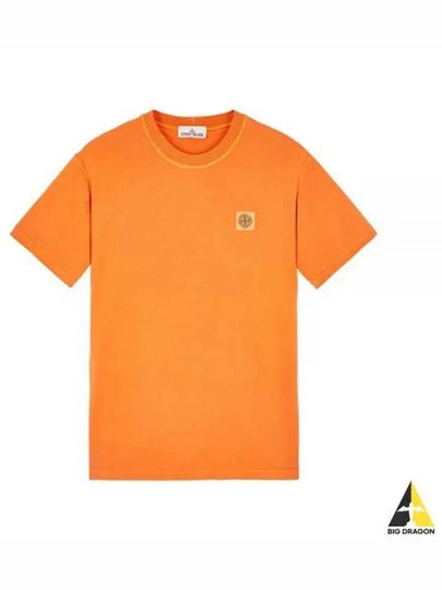 Pisato Effect Logo Patch Short Sleeve T-Shirt Orange - STONE ISLAND - BALAAN 2