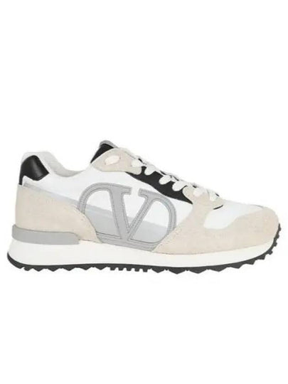 V Logo Face Low Top Sneakers Beige - VALENTINO - BALAAN 2