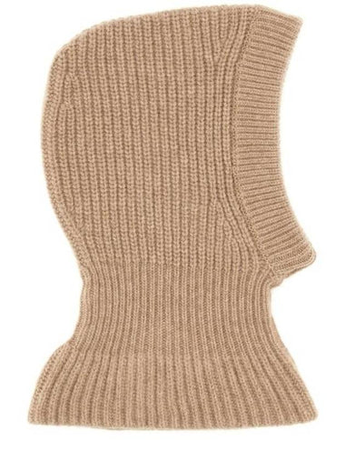 Lambswool Ribbed Knit Balaclava Beige - LEMAIRE - BALAAN 1