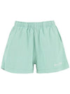 Embroidered Logo Cotton Shorts Mint - SPORTY & RICH - BALAAN 2