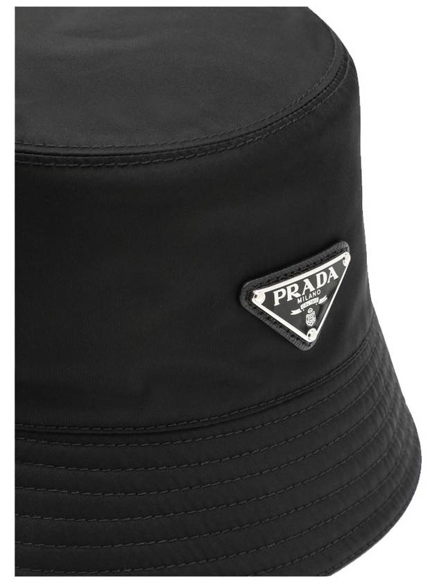 Triangle Logo Drill Bucket Hat Black - PRADA - BALAAN 5