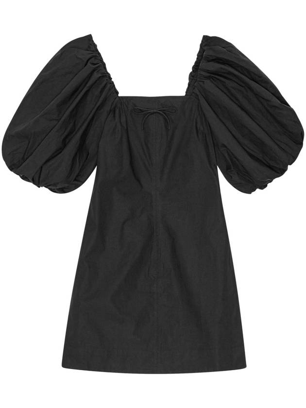 Organic Cotton Midi Dress Black - GANNI - BALAAN 2