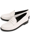 Men's Monogram Penny Smooth Leather Loafers White - SAINT LAURENT - BALAAN 2