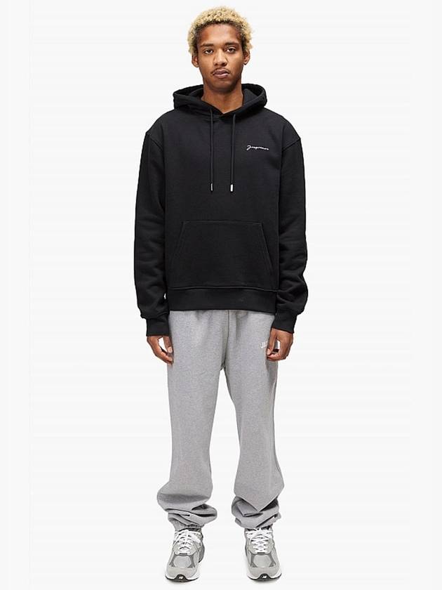 Le Brode Logo Cotton Hoodie Black - JACQUEMUS - BALAAN 4