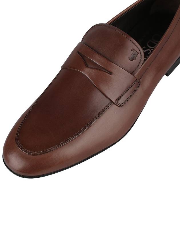 Men's Small Logo Leather Penny Loafer Brown - TOD'S - BALAAN 8