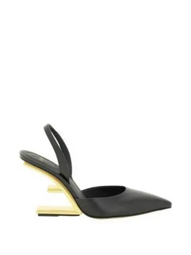 Women's First F Shape Metal Slingback Heels Black - FENDI - BALAAN 2