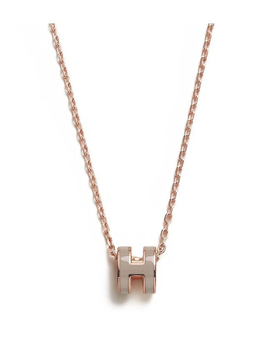 Mini Pop H Pendant Rose Gold & Marron Glace - HERMES - BALAAN 2