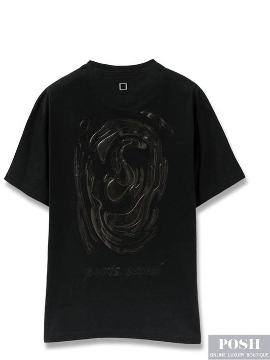 Black Metallic Graphic T Shirt W243TS04708B - WOOYOUNGMI - BALAAN 2