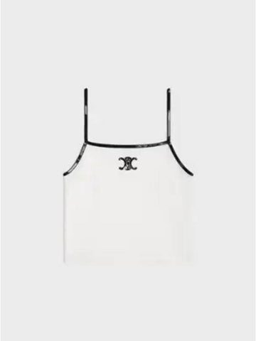 Women s Embroidered Triomphe Tank Top Off White 2X53F671Q - CELINE - BALAAN 1