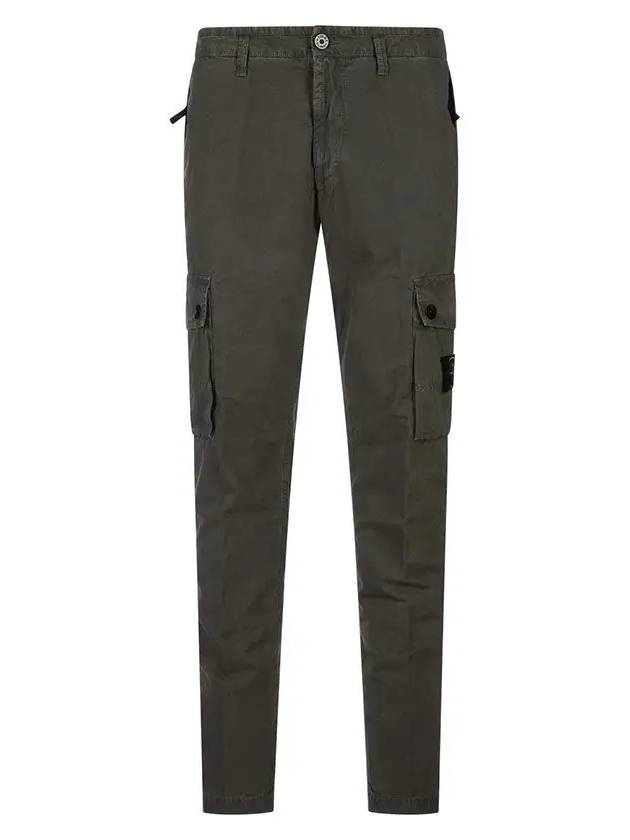 Wappen Patch Old Treatment Slim Fit Cargo Straight Pants Musk Green - STONE ISLAND - BALAAN 3