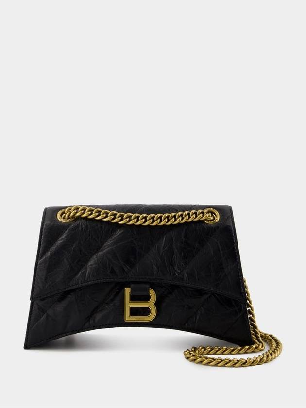 Crush Chain Strap Small Leather Shoulder Bag Gold Black - BALENCIAGA - BALAAN 2