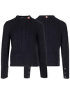 RWB Cable Wool Knit Top Navy - THOM BROWNE - BALAAN 2