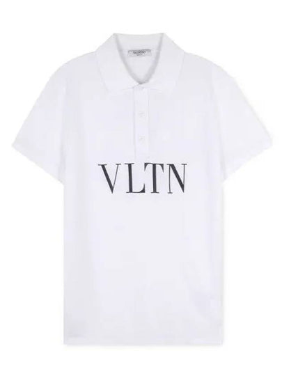 Men's VLTN Logo Polo Shirt White - VALENTINO - BALAAN 2