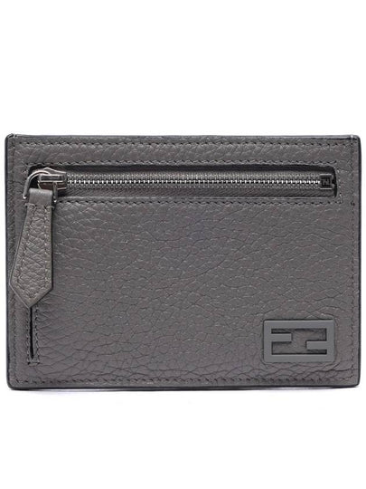 FF Baguette Zipper Card Wallet Grey - FENDI - BALAAN 2