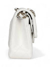 Classic Caviar Small Flap Bag White Champagne Gold Shoulder Gift Plated - CHANEL - BALAAN 3