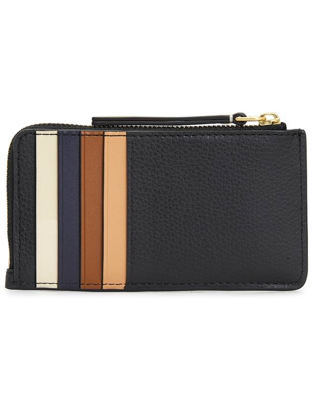 Robinson Logo Embellished Leather Card Wallet Black - TORY BURCH - BALAAN 3