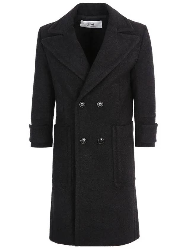 Breasted Double Coat Black - AMI - BALAAN 3