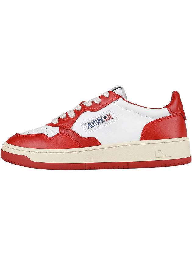 Men's Medalist Low Leather Sneakers White Red - AUTRY - BALAAN 4