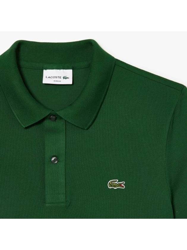 Slim Fit Short Sleeve Polo Shirt Dark Green - LACOSTE - BALAAN 3