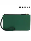 Color Block Saffiano Handle Pouch Bag Brown Grey - MARNI - BALAAN 4