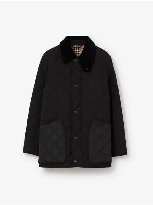 Quilted Thermoregulated Barn Jacket Black - BURBERRY - BALAAN 2