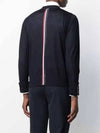 Men's Navy Classic Three-Stripe Backstripe Wool Cardigan - THOM BROWNE - BALAAN.