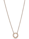 Rose Logo Pave Circle Collier Necklace Rose Gold - PANDORA - BALAAN 3