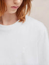 Embroidered Logo Cotton Short Sleeve T-Shirt White - AMI - BALAAN 7