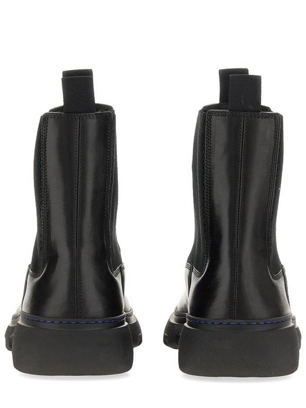 Leather Chelsea Boots Black - BURBERRY - BALAAN 4