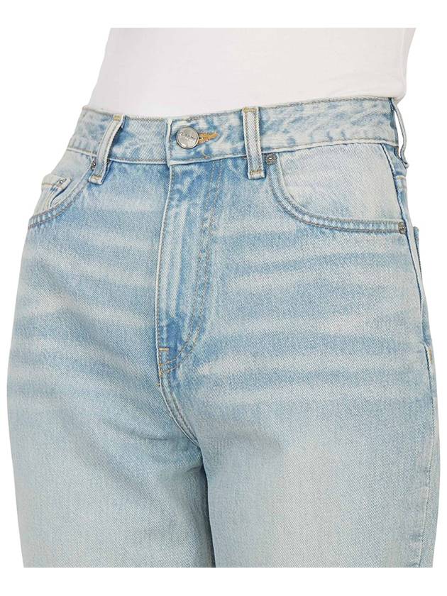 High Waist Straight Jeans Light Blue - GANNI - BALAAN 11