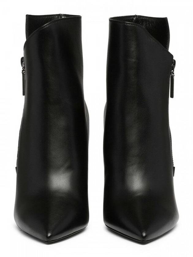 Niki Heel Zipper Detail Chelsea Boots Black - SAINT LAURENT - BALAAN 4