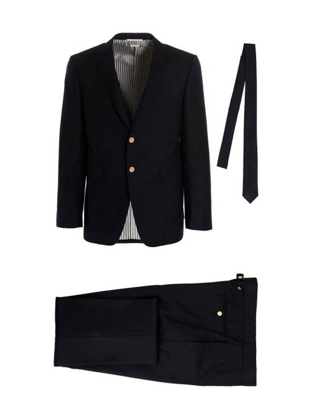 Men's Signature Classic Wool Suit Navy - THOM BROWNE - BALAAN 2