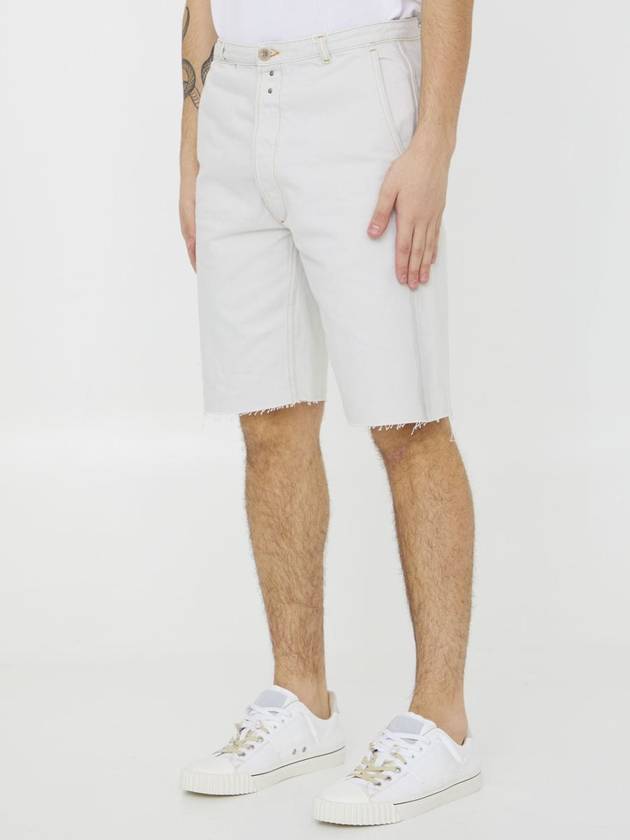 Cotton Denim Shorts White - MAISON MARGIELA - BALAAN 3