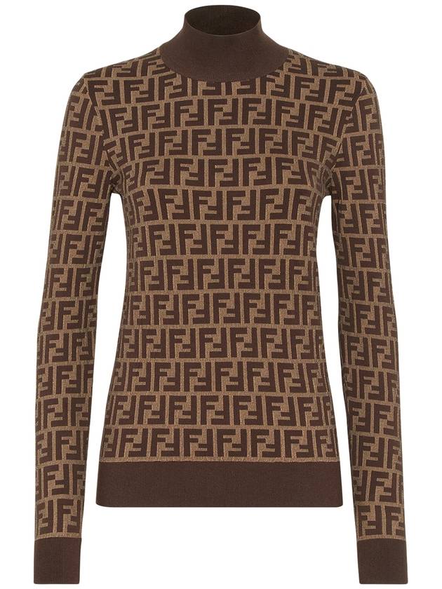 FF Cotton Turtleneck Brown - FENDI - BALAAN 2