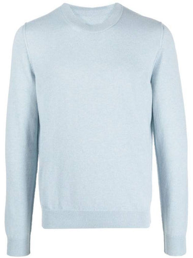 Crew Neck Cashmere Knit Top Pale Blue - MAISON MARGIELA - BALAAN 1