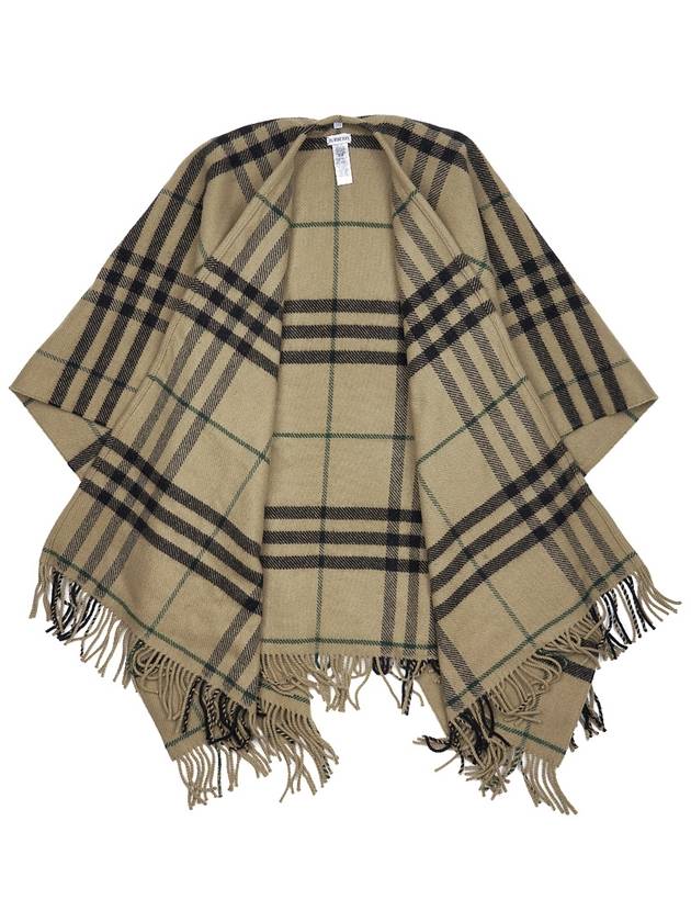 Check Wool Cashmere Cape Beige - BURBERRY - BALAAN 10