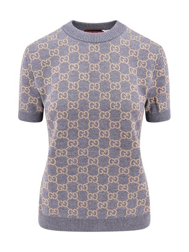 Reversible GG Jacquard Wool Knit Top Brown Grey - GUCCI - BALAAN 1