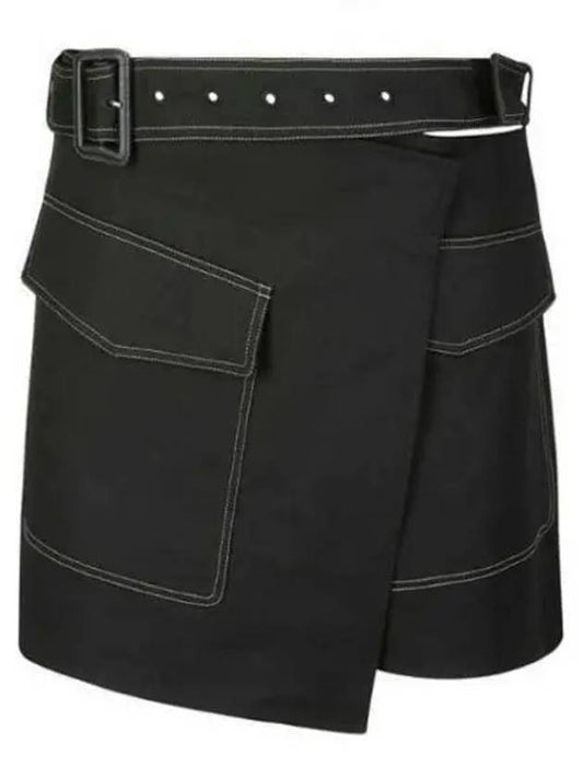 Trench Wrap A-Line Skirt Black - HELMUT LANG - BALAAN 1