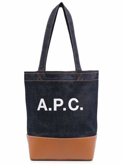 Logo Denim Axel Small Tote Bag Brown - A.P.C. - BALAAN 2